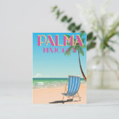 Palma Majorca strand vakantieposter Briefkaart (Staand voorkant)