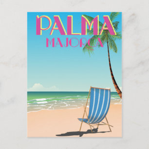Palma Majorca strand vakantieposter Briefkaart