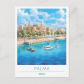 Palma Spanje Vintage Reizen Briefkaart (Voorkant)
