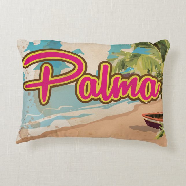 Palma  vakantie Poster Accent Kussen (Achterkant)