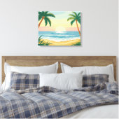 Palmband Canvas Afdruk (Insitu (Slaapkamer))