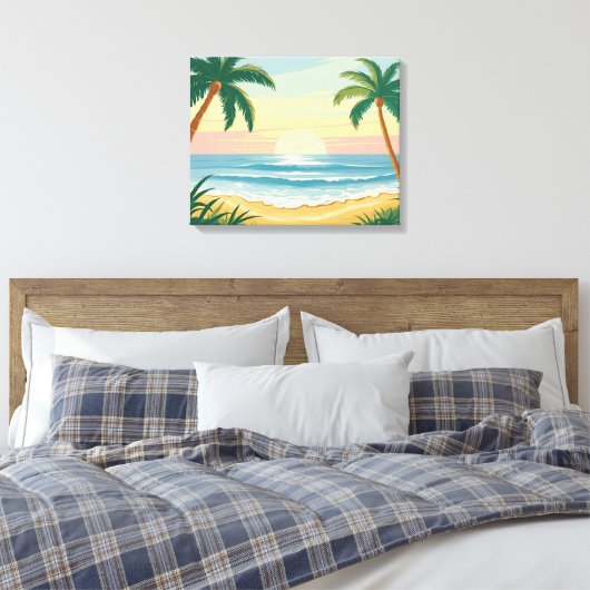 Palmband Canvas Afdruk (Insitu (Slaapkamer))