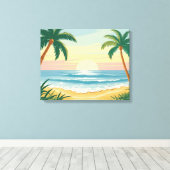 Palmband Canvas Afdruk (Insitu (Houten vloer))