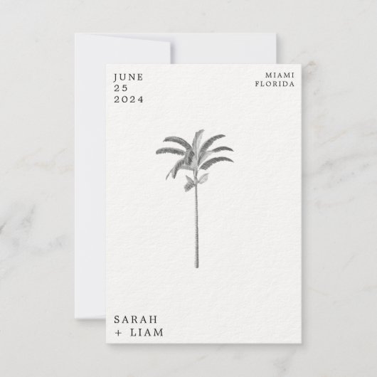  palmbestemming WeddingSparen de Datum Kaart (Voorkant)