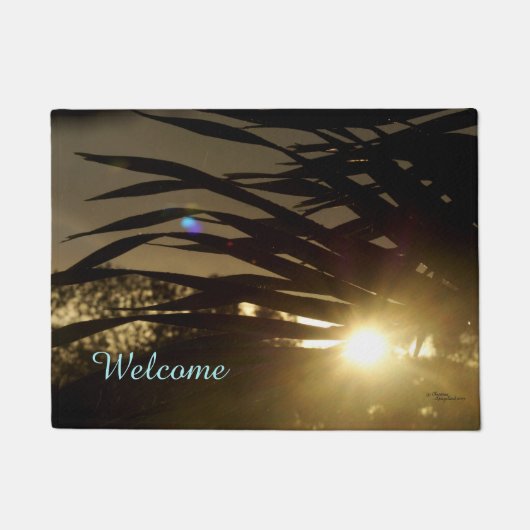 Palmblaadjes schijfjes zonsondergang Doormat Deurmat (Voorkant)