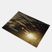 Palmblaadjes schijfjes zonsondergang Doormat Deurmat (Schuin)