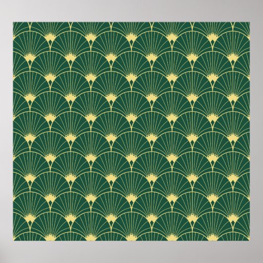 Palmblad: art deco patroon. poster (Voorkant)