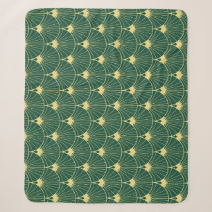 Palmblad: art deco patroon. sherpa deken