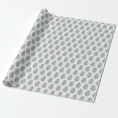 Palmblad Blauw En Crème Cadeaupapier (Uitgerold)