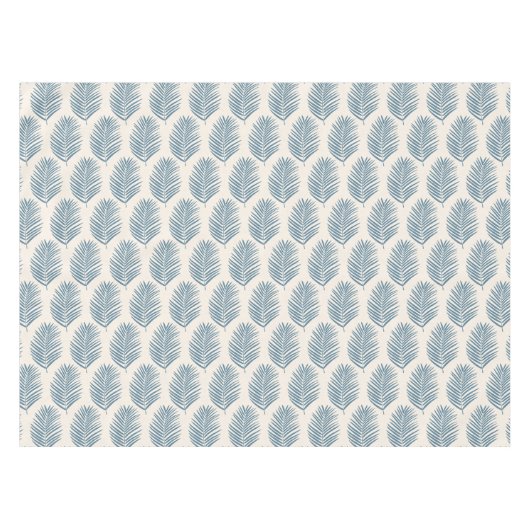 Palmblad Blauw En Crème Tafelkleed (Voorkant (Horizontaal))