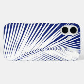 Palmblad - blauw van de marine en wit Case-Mate iPhone case (Achterkant (horizontaal))