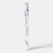 Palmblad - blauw van de marine en wit Case-Mate iPhone case (Achterkant / Links)