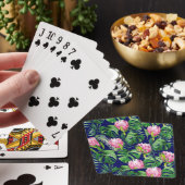 Palmblad bloempatroon pokerkaarten (Insitu)