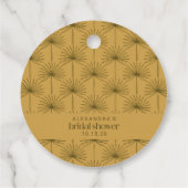 Palmblad botanische mosterd aangepaste bruidsdouch bedankjes labels (Achterkant)