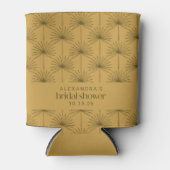 Palmblad botanische mosterd aangepaste bruiloftsdo blikjeskoeler (Voorkant)