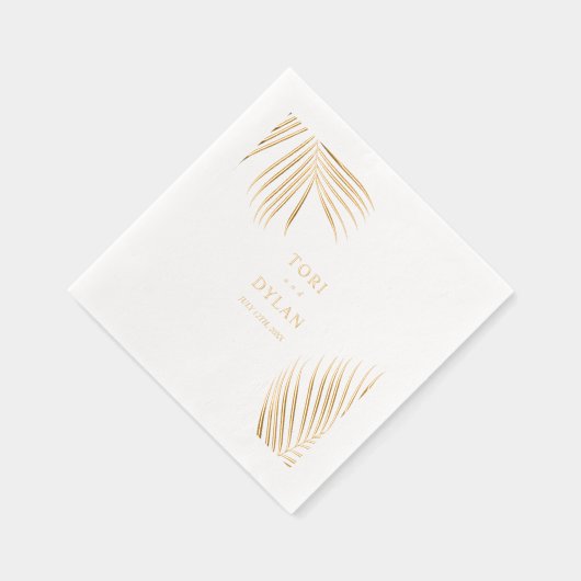 Palmblad bruiloft folie servetten (Rechts)