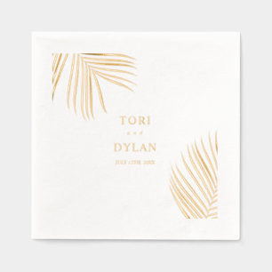 Palmblad bruiloft folie servetten