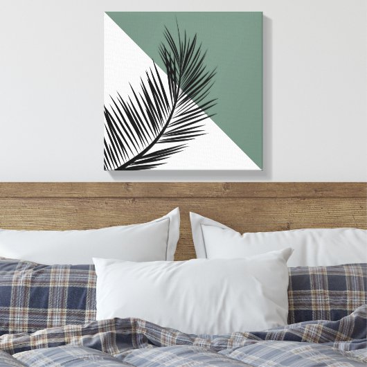 Palmblad Canvas Afdruk (Insitu (Slaapkamer))