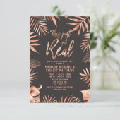 Palmblad Dit is net een echt verlovingsfeest Kaart (Staand voorkant)