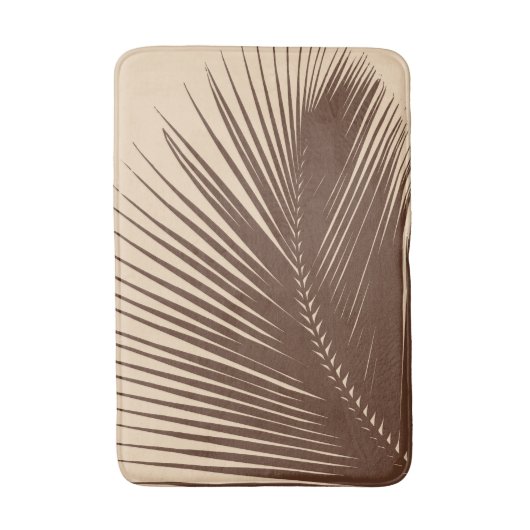 Palmblad - Donkere bruin en tan Badmat (Voorkant Verticaal)