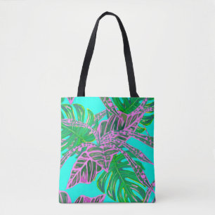 Palmblad en coleus tropisch tas
