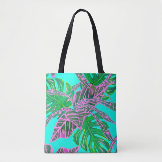 Palmblad en coleus tropisch tas (Voorkant)