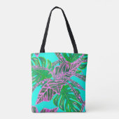 Palmblad en coleus tropisch tas (Achterkant)