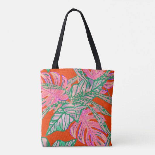 Palmblad en coleus tropisch tas (Achterkant)