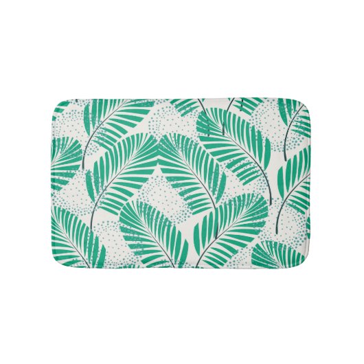 Palmblad Floral: wit Badmat (Voorkant)