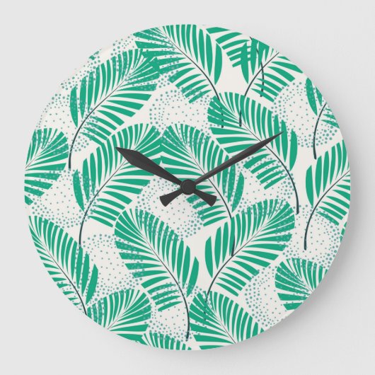 Palmblad Floral: wit  Grote Klok (Voorkant)