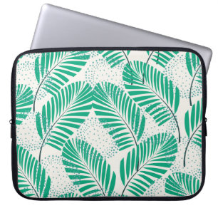 Palmblad Floral: wit Laptop Sleeve