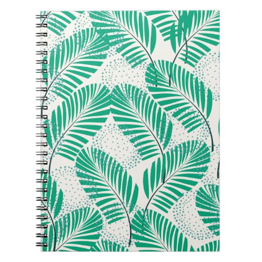 Palmblad Floral: wit Notitieboek (Voorkant)