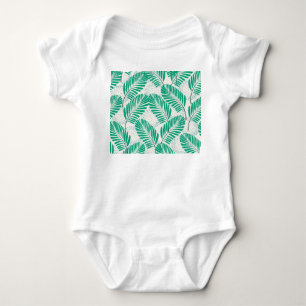 Palmblad Floral: wit Romper
