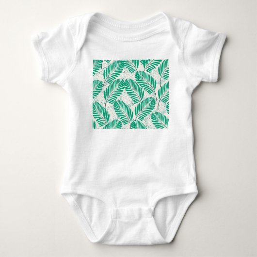 Palmblad Floral: wit Romper (Voorkant)