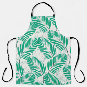 Palmblad Floral: wit Schort