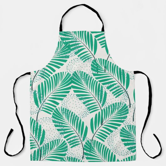 Palmblad Floral: wit  Schort (Voorkant)