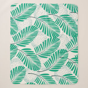 Palmblad Floral: wit Sherpa Deken