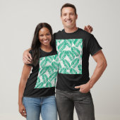 Palmblad Floral: wit T-shirt (Unisex)