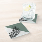 Palmblad Glazen Onderzetter (Schuin)