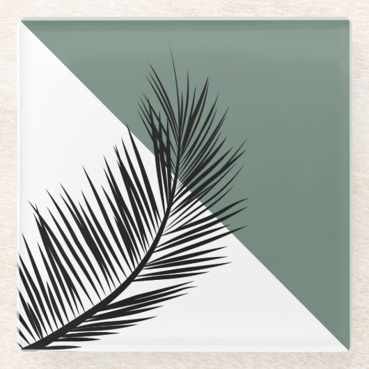 Palmblad Glazen Onderzetter (Voorkant)