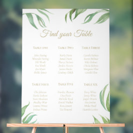 Palmblad Gouden Tekst Acryl 6 Tafelplan Bord