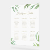 Palmblad Gouden Tekst Acryl 6 Tafelplan Bord (Hoek)