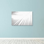 Palmblad - Grijs / Grijs en Wit Canvas Afdruk (Insitu (Houten vloer))