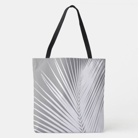 Palmblad — grijs/grijs/wit tote bag (Voorkant)