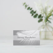 Palmblad — grijs/grijs/wit visitekaartje (Staand voorkant)