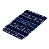 Palmblad in Delfts Blauw, aanpasbaar Magneet (Linkerzijde)