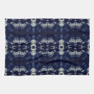 Palmblad in Delfts Blauw Moderne Botanische Theedoek