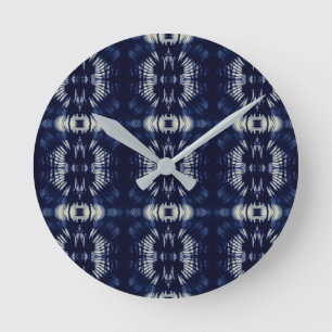 Palmblad in Delfts Blauw Ronde Klok