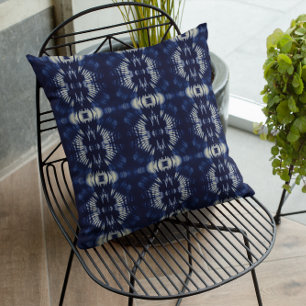 Palmblad in Delfts Blauw Symmetrische Botanische Kussen