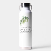 Palmblad kalligrafie bruidsmeisje waterfles (Voorkant)